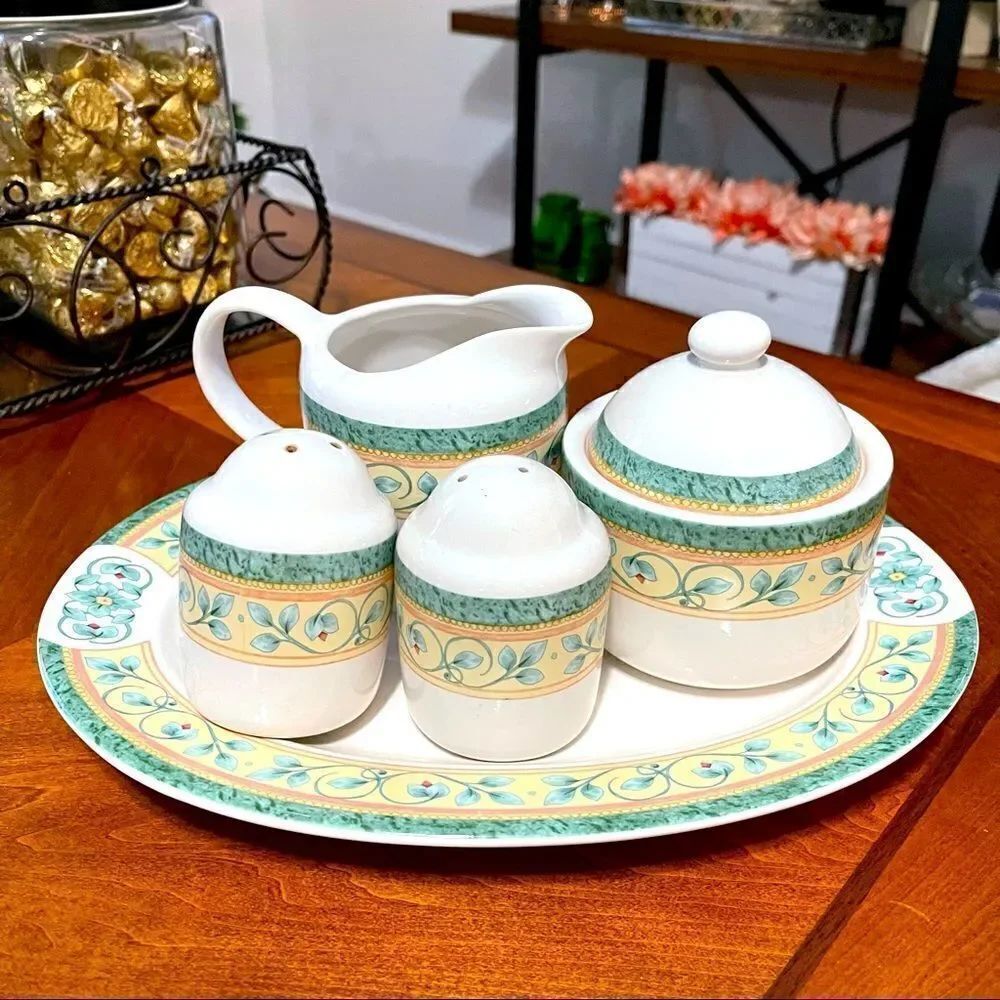 Pfaltzgraff Creamer, Sugar, Salt & Pepper 6pc Set
